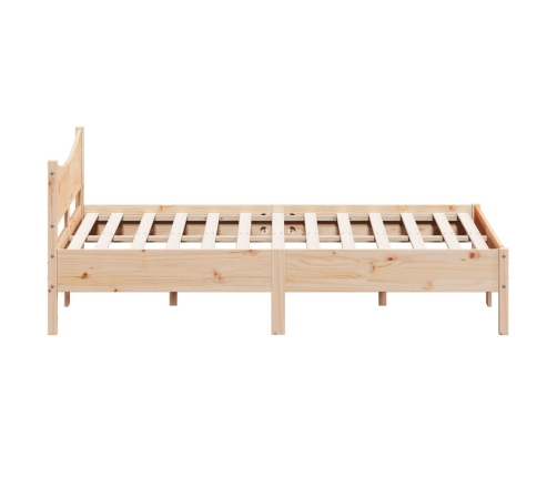 Estructura de cama sin colchón madera maciza de pino 160x200 cm