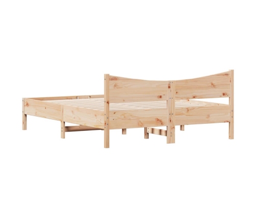 Estructura de cama sin colchón madera maciza de pino 160x200 cm