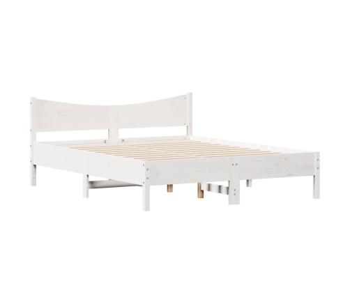 Estructura de cama sin colchón madera maciza de pino 160x200 cm