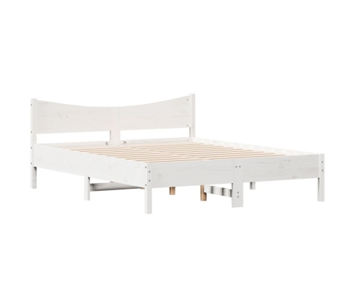 Estructura de cama sin colchón madera de pino blanca 150x200 cm