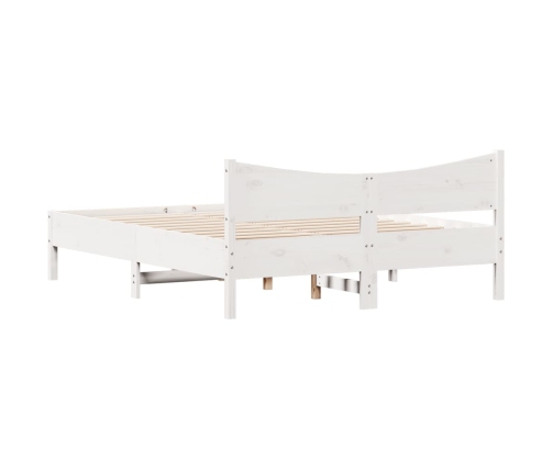 Estructura de cama sin colchón madera de pino blanca 150x200 cm