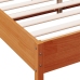 Cama sin colchón madera maciza pino marrón cera 150x200 cm