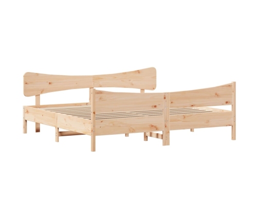 Estructura de cama sin colchón madera maciza de pino 200x200 cm