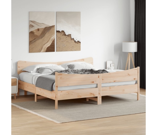 Estructura de cama sin colchón madera maciza de pino 200x200 cm