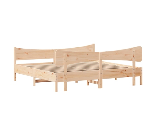 Estructura de cama sin colchón madera maciza de pino 200x200 cm