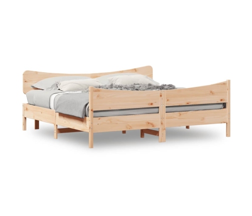 Estructura de cama sin colchón madera maciza de pino 200x200 cm