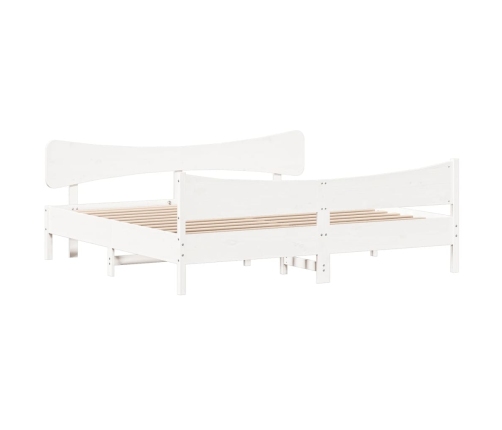 Estructura de cama sin colchón madera maciza blanca 200x200 cm