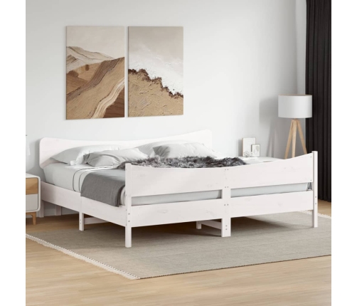 Estructura de cama sin colchón madera maciza blanca 200x200 cm