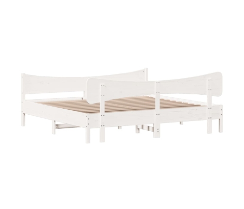 Estructura de cama sin colchón madera maciza blanca 200x200 cm