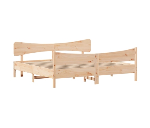 Estructura de cama sin colchón madera maciza de pino 180x200 cm