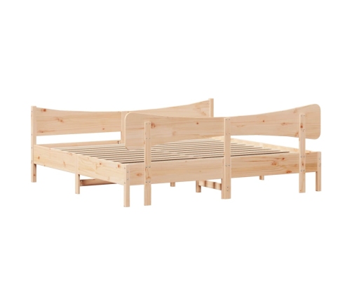 Estructura de cama sin colchón madera maciza de pino 180x200 cm