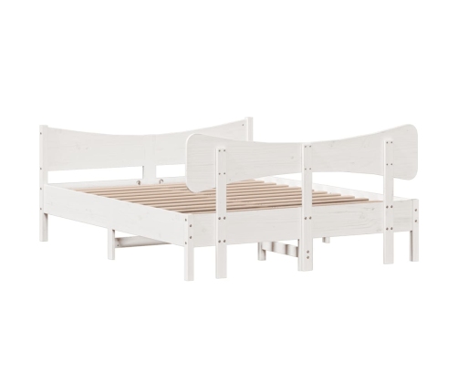 Estructura de cama sin colchón madera maciza de pino 160x200 cm