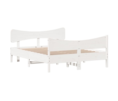 Estructura de cama sin colchón madera de pino blanca 150x200 cm