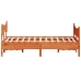 Cama sin colchón madera maciza pino marrón cera 150x200 cm