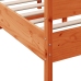 Cama sin colchón madera maciza pino marrón cera 150x200 cm