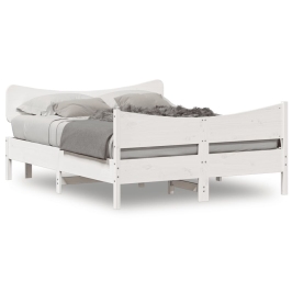 Estructura de cama sin colchón madera de pino blanca 140x200 cm