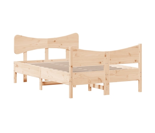 Estructura de cama sin colchón madera de pino maciza 120x200 cm