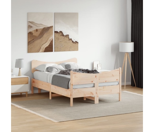 Estructura de cama sin colchón madera de pino maciza 120x200 cm