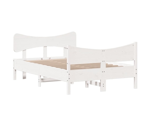 Estructura de cama sin colchón madera de pino blanca 120x200 cm