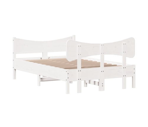 Estructura de cama sin colchón madera de pino blanca 120x200 cm