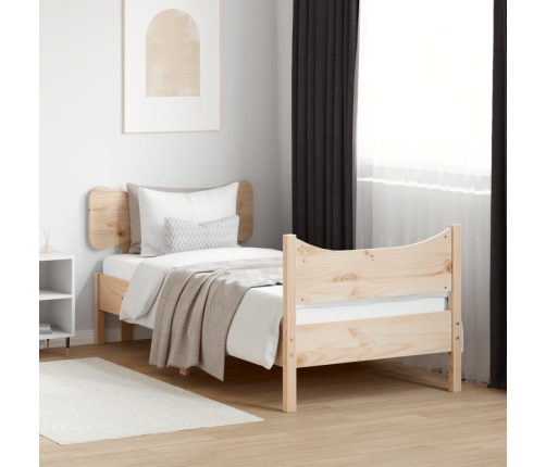 Estructura de cama sin colchón madera maciza de pino 100x200 cm