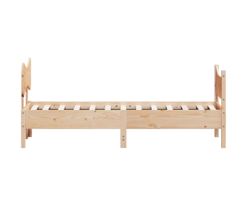 Estructura de cama sin colchón madera maciza de pino 100x200 cm