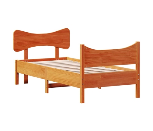 Estructura de cama sin colchón madera de pino marrón 90x200 cm