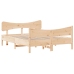 Estructura de cama sin colchón madera maciza de pino 140x190 cm