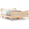 Estructura de cama sin colchón madera maciza de pino 140x190 cm