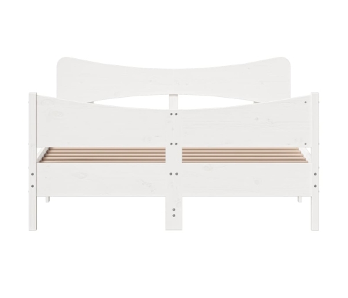 Estructura de cama sin colchón madera de pino blanca 140x190 cm