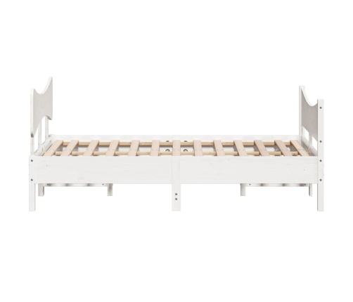 Estructura de cama sin colchón madera de pino blanca 140x190 cm