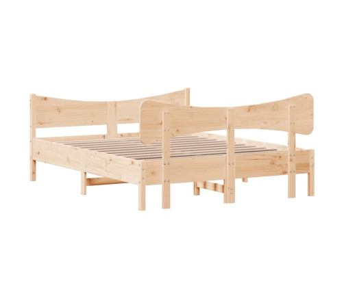 Estructura de cama sin colchón madera maciza de pino 135x190 cm