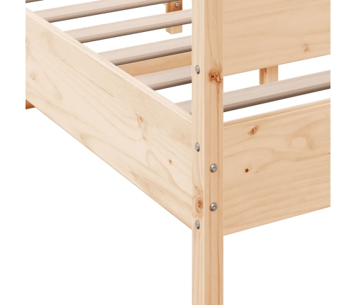 Estructura de cama sin colchón madera maciza de pino 135x190 cm