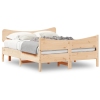 Estructura de cama sin colchón madera maciza de pino 135x190 cm