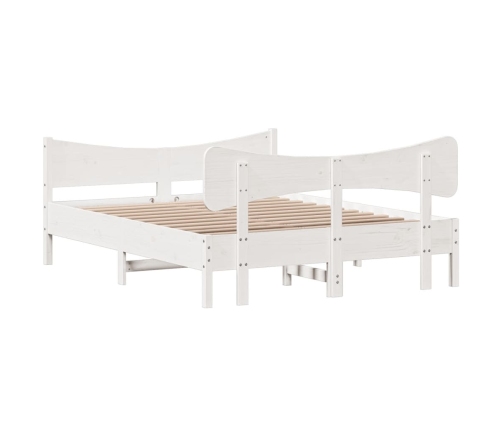 Estructura de cama sin colchón madera de pino blanco 135x190 cm