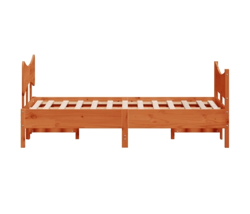 Estructura de cama sin colchón madera maciza marrón 135x190 cm