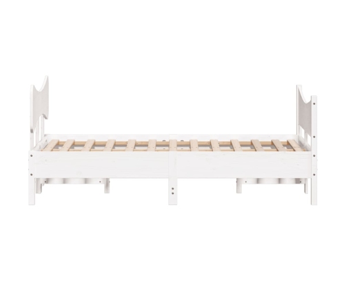 Estructura de cama sin colchón madera maciza blanca 120x190 cm