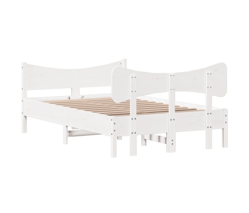 Estructura de cama sin colchón madera maciza blanca 120x190 cm