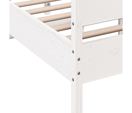 Estructura de cama sin colchón madera maciza blanca 120x190 cm