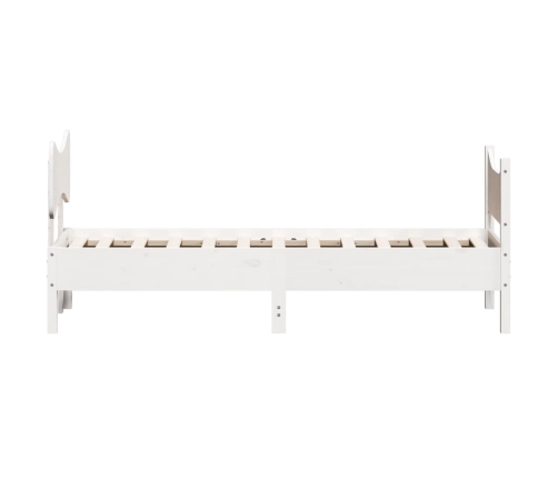 Estructura de cama sin colchón madera maciza blanca 90x190 cm