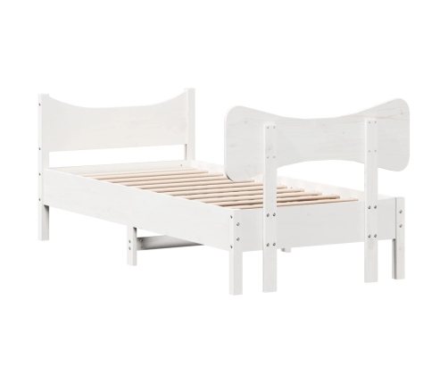 Estructura de cama sin colchón madera maciza blanca 90x190 cm