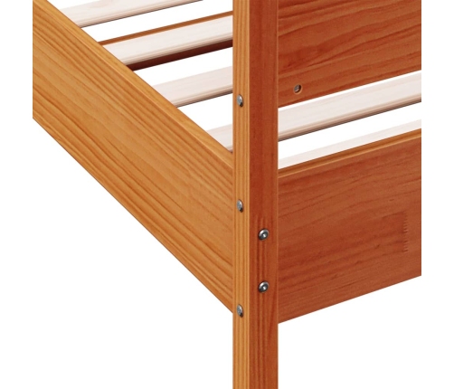 vidaXL Estructura cama con cabecero madera pino marrón cera 90x190 cm