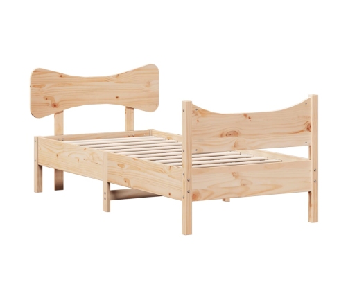 Estructura de cama sin colchón madera maciza pino 75x190 cm