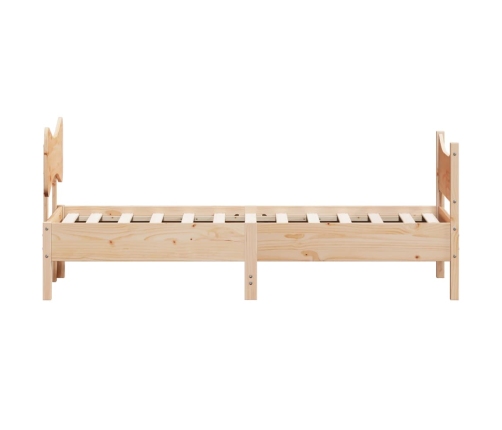 Estructura de cama sin colchón madera maciza pino 75x190 cm