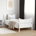 Estructura de cama sin colchón madera maciza blanca 75x190 cm
