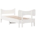 Estructura de cama sin colchón madera maciza blanca 75x190 cm