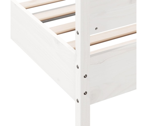 Estructura de cama sin colchón madera maciza blanca 75x190 cm