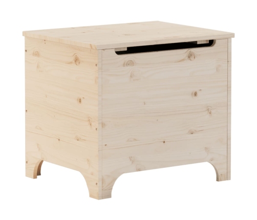 Caja de almacenaje con tapa RANA madera maciza pino 60x49x54 cm