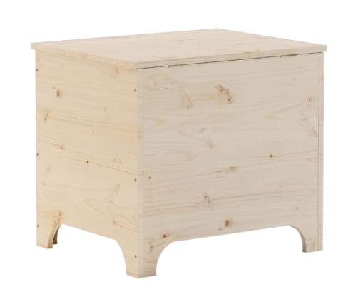 Caja de almacenaje con tapa RANA madera maciza pino 60x49x54 cm