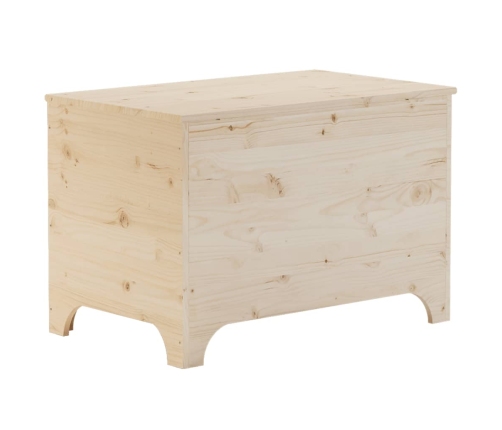 Caja de almacenaje con tapa RANA madera maciza pino 80x49x54 cm